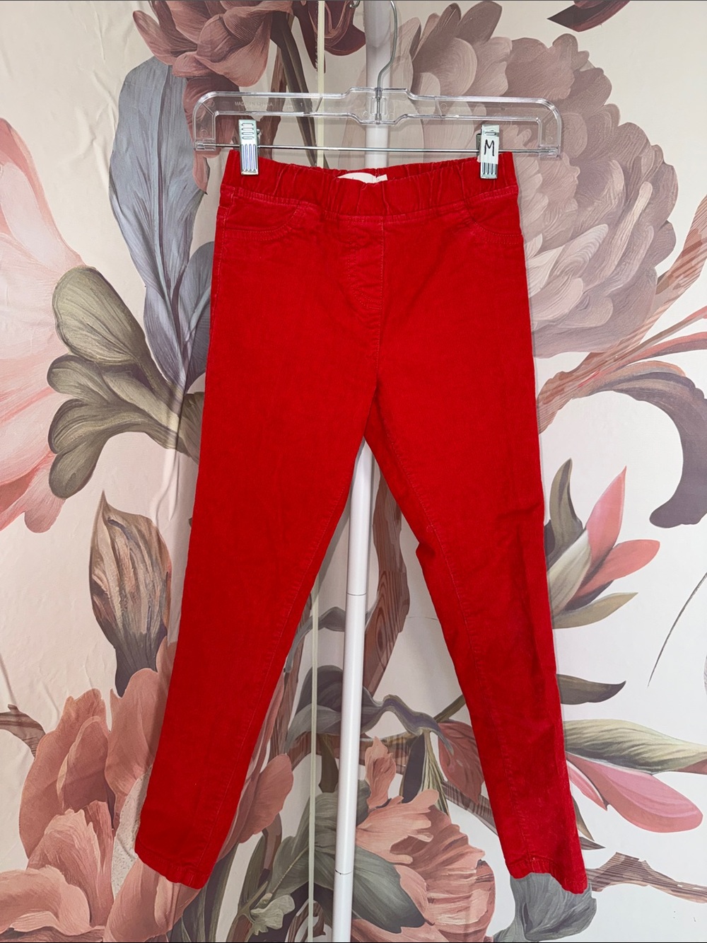 Mini Boden Kids Red Corduroy Leggings - 9Y